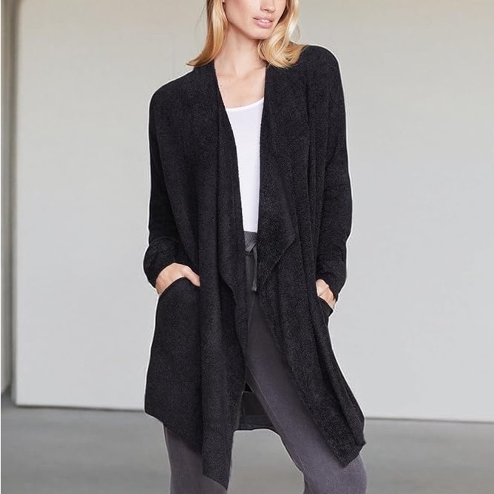 Barefoot Dreams Charcoal Open Front Cardigan